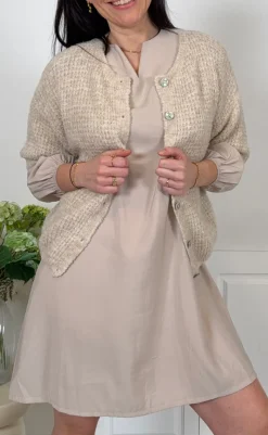 Discount Kjole - Louison - Beige Kjoler