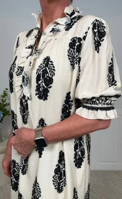 Outlet Kjole - Naomi - Beige/Black Kjoler