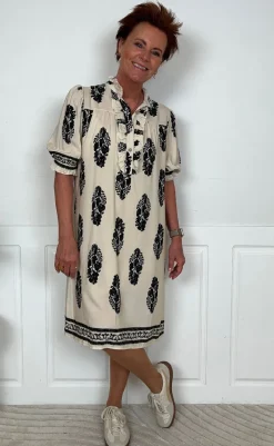 Outlet Kjole - Naomi - Beige/Black Kjoler