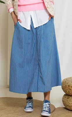 Online Nederdel - Emeline - Medium Blue Nederdele