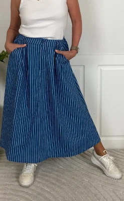 Online Nederdel - Emeline - Medium Blue Nederdele