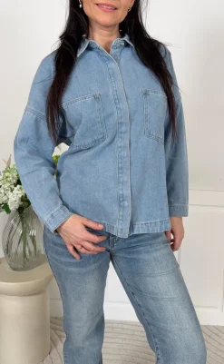 Online Skjorte - Ivana - Blue Denim Skjorter