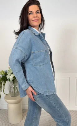 Online Skjorte - Ivana - Blue Denim Skjorter