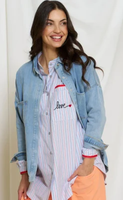 Online Skjorte - Ivana - Blue Denim Skjorter