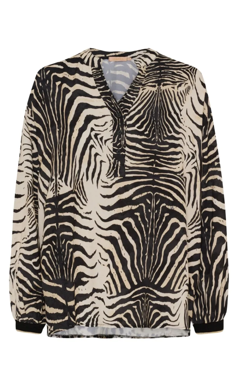 New Skjorte - Veronique - Nero Zebra Skjorter