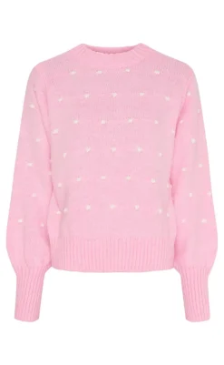 Strik - Alisee - Pink/Bianco Striktrøjer & Sweat