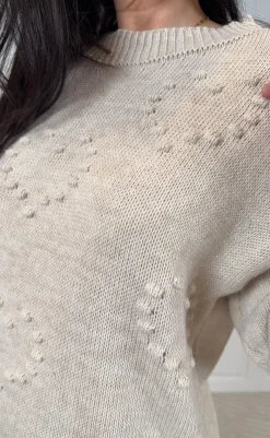 Hot Strik - Aurorette - Beige Melange Striktrøjer & Sweat