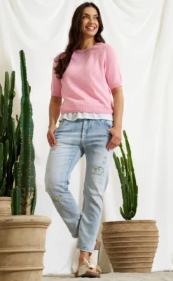 Strik - Blanca - Baby Pink Striktrøjer & Sweat