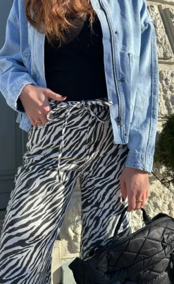 Outlet Jeans - Adanna Zebra - Black Bukser & Jeans