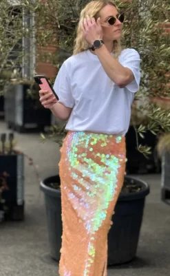 Online Nederdel - Lubinu - Cadmium Orange Nederdele