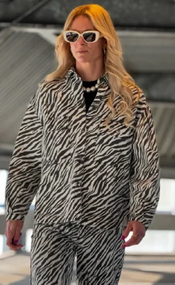 Skjorte - Noliana Zebra Denim - Black Skjorter|Striktrøjer & Sweat