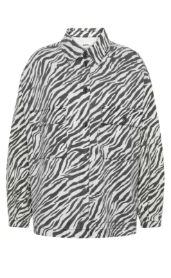 Skjorte - Noliana Zebra Denim - Black Skjorter|Striktrøjer & Sweat