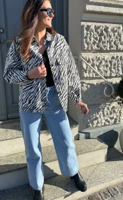 Skjorte - Noliana Zebra Denim - Black Skjorter|Striktrøjer & Sweat