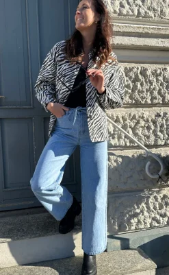 Skjorte - Noliana Zebra Denim - Black Skjorter|Striktrøjer & Sweat