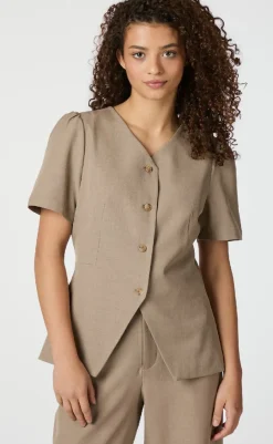 Clearance Bluse - Jules - Dark Taupe Bluser