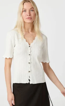 Online Bluse - Larifa Stitch - White Bluser