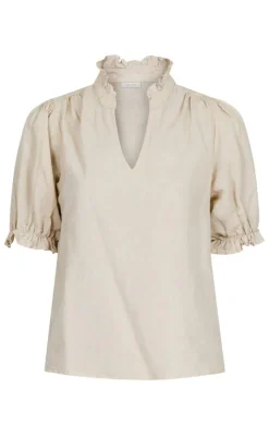 New Bluse - Odesa Linen - Sand Bluser