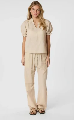 New Bluse - Odesa Linen - Sand Bluser