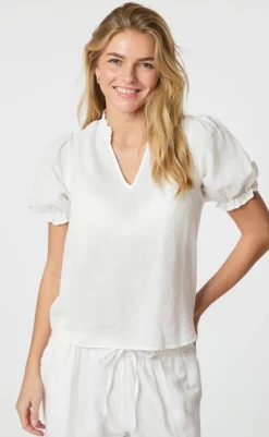 Outlet Bluse - Odesa Linen - White Bluser
