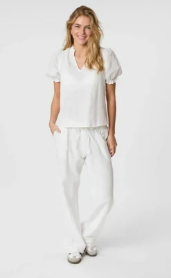 Outlet Bluse - Odesa Linen - White Bluser