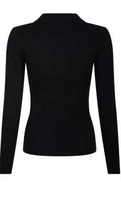 Online Bluse - Panama Knit - Black Bluser