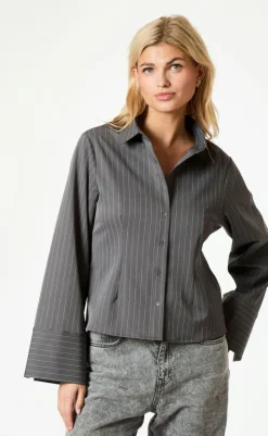 Discount Bluse - Rosa Pinstripe - Grey Bluser