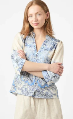 Best Bluse - Roselle Artist - Powder Blue Bluser