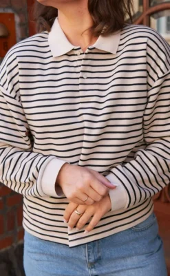 Best Bluse - Sara Stripe - Sand Bluser