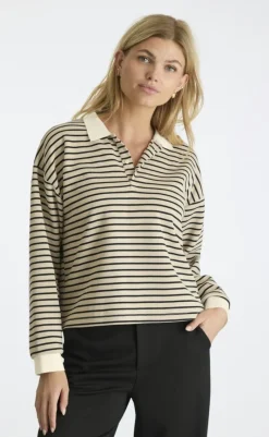 Best Bluse - Sara Stripe - Sand Bluser