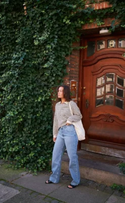 Best Bluse - Sara Stripe - Sand Bluser