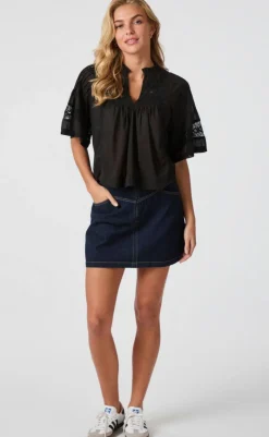 Discount Bluse - Siama S Voile - Black Bluser