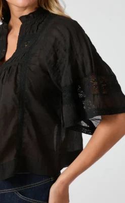 Discount Bluse - Siama S Voile - Black Bluser