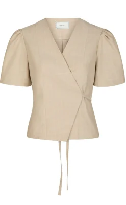 Sale Bluse - Simoni Stripe - Sand Bluser