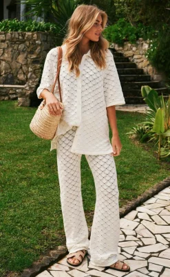 Discount Bukser - Rizzy Chrochet - Off White Bukser & Jeans