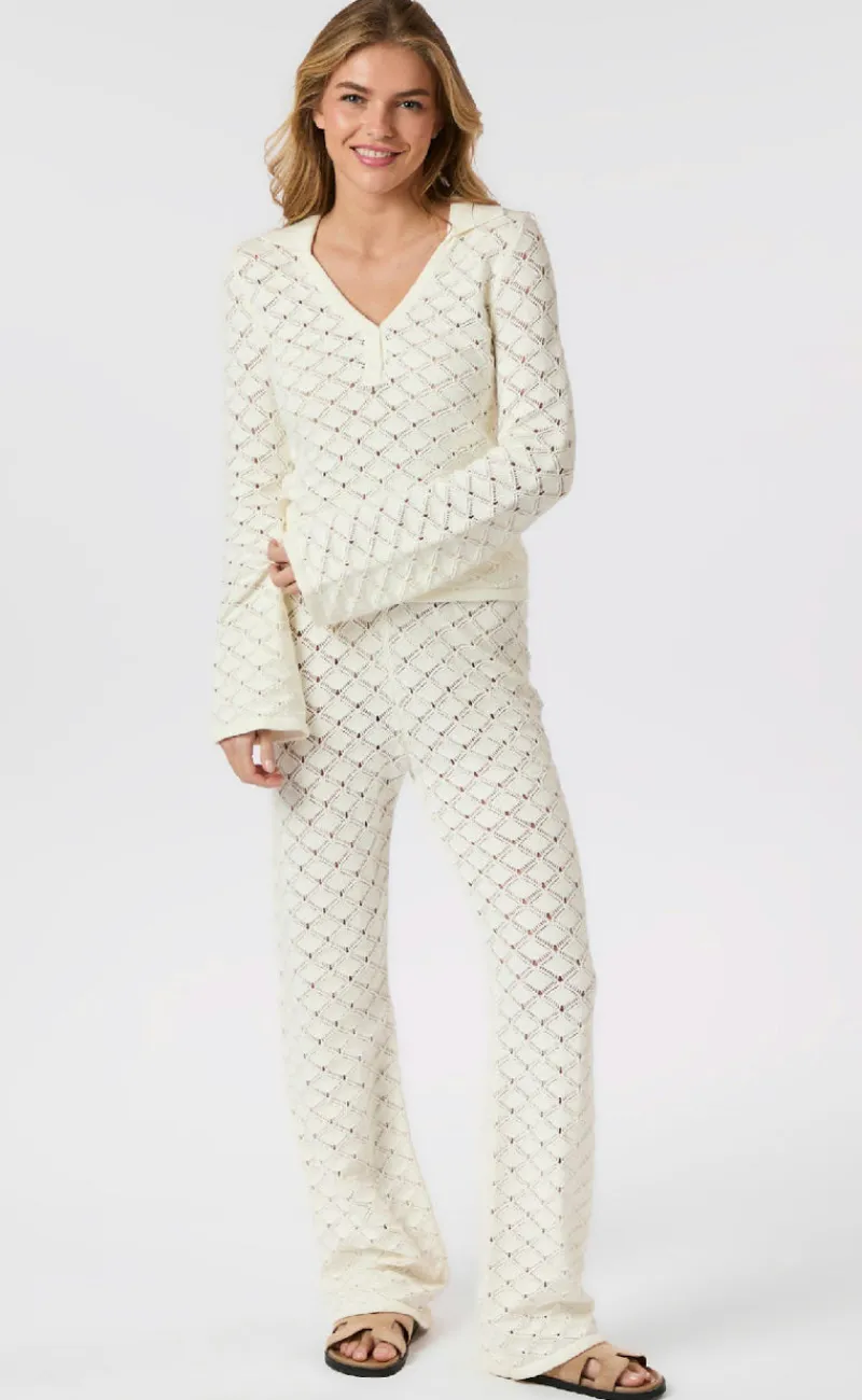 Discount Bukser - Rizzy Chrochet - Off White Bukser & Jeans