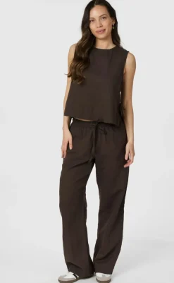 Sale Bukser - Sonar Linen - Dark Brown Bukser & Jeans