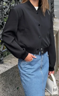 Outlet Jakke - Vaccaro Solid Bomber - Black Jakker & Frakker|Alt Overtøj