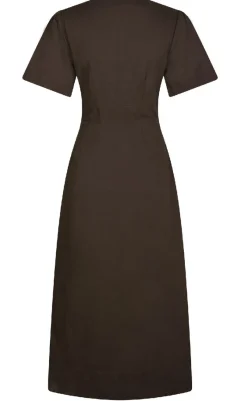 Clearance Kjole - Ilsie Linen - Dark Brown Kjoler