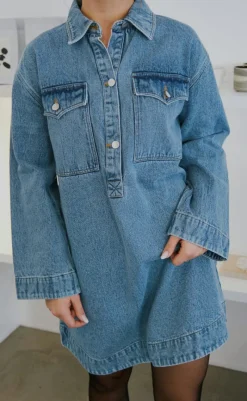 Outlet Kjole - Paras Denim - Smoke Blue Kjoler