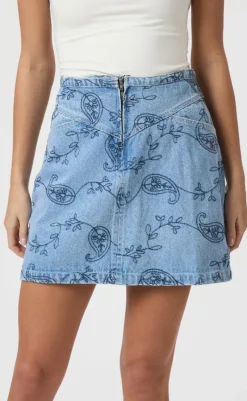 Clearance Nederdel - Gabani Embrodiery - Blue Nederdele