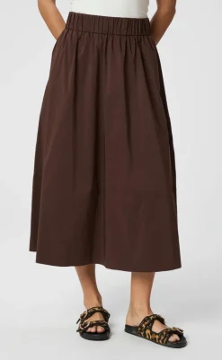 Discount Nederdel - Yara Poplin - Dark Brown Nederdele