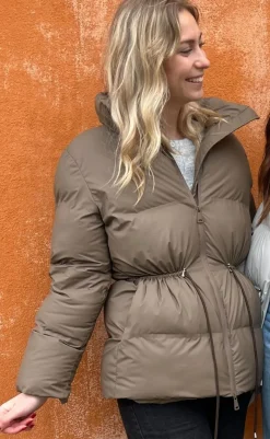 Clearance Puffer Jakke - Mayra - Dark Taupe Jakker & Frakker|Alt Overtøj