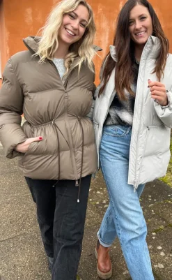 Clearance Puffer Jakke - Mayra - Dark Taupe Jakker & Frakker|Alt Overtøj