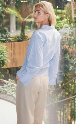 Sale Skjorte - Rosa Stripe - Light Blue Skjorter