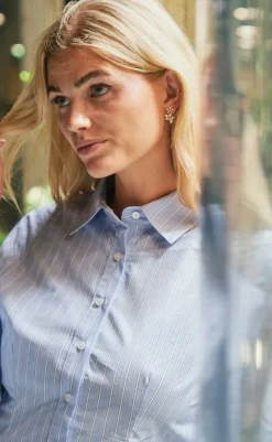 Sale Skjorte - Rosa Stripe - Light Blue Skjorter