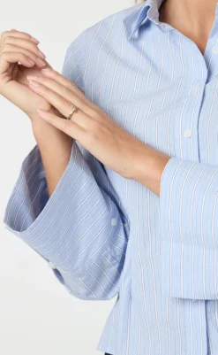 Sale Skjorte - Rosa Stripe - Light Blue Skjorter