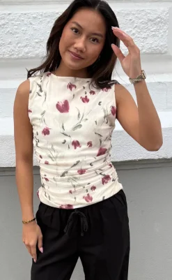 Online Top - Liblana Artist Mesh - Creme T-shirts & Toppe