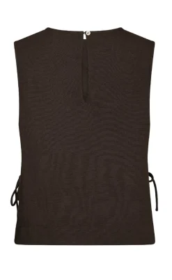 Top - Svetlana Linen - Dark Brown T-shirts & Toppe