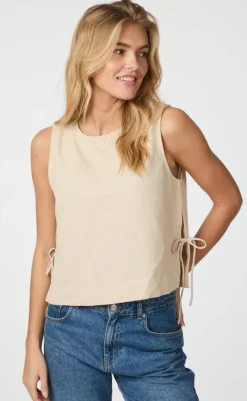 Best Top - Svetlana Linen - Sand T-shirts & Toppe