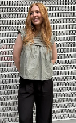 Clearance Bluse - Kama - Sage Green Bluser